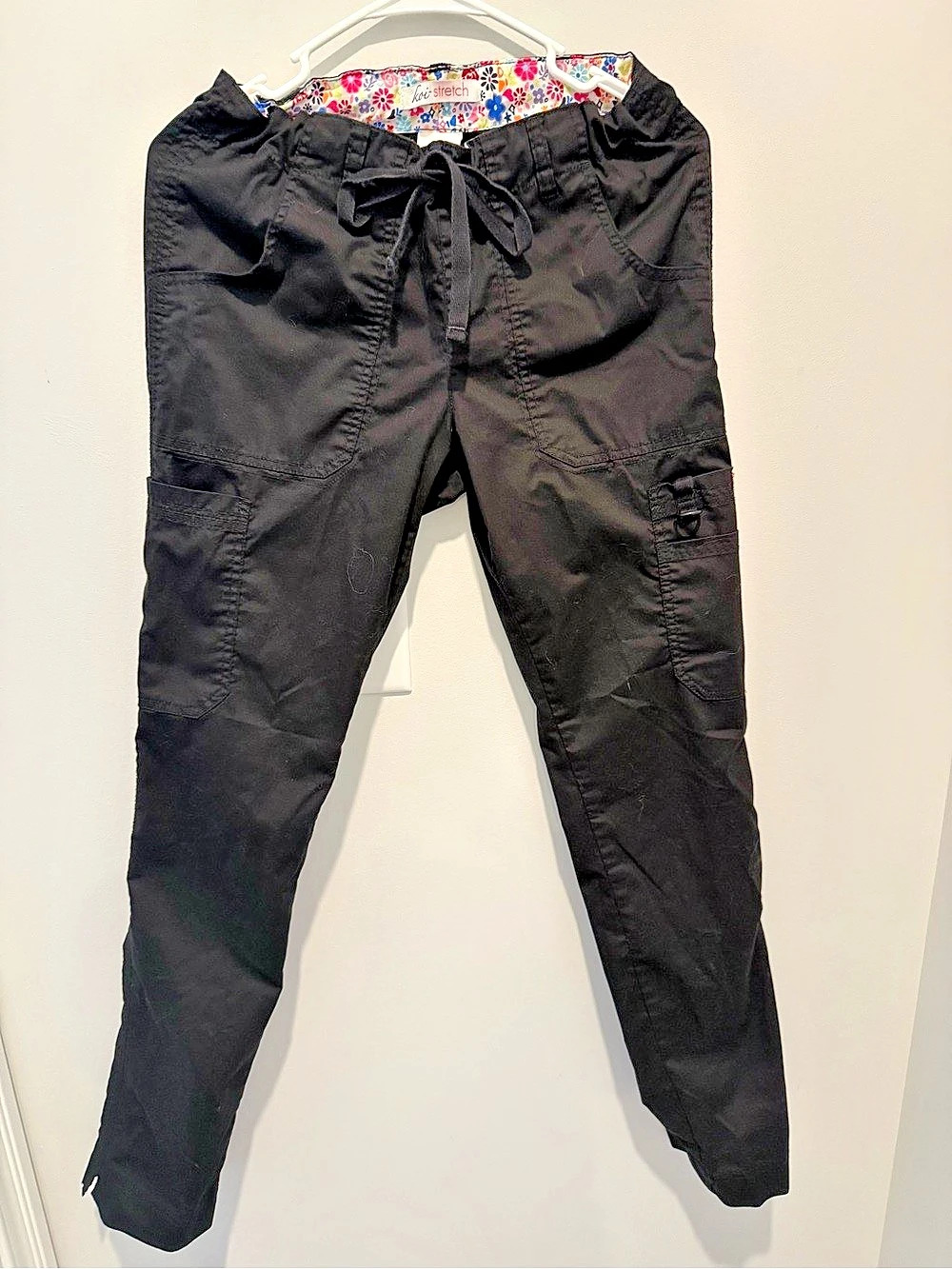 Koi Stretch Lindsey Skinny Cargo Scrub Pants Black XS
